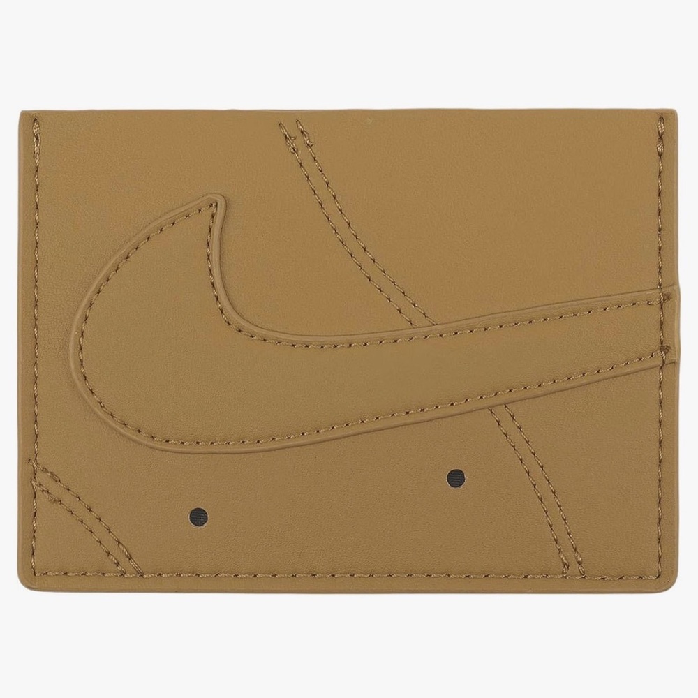 Nike Air Force 1 Unisex Slim Card Wallet Wheat/Wheat Leather Icon Swoosh